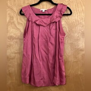 Banana Republic Ruffled Rose Satin Shell Blouse M